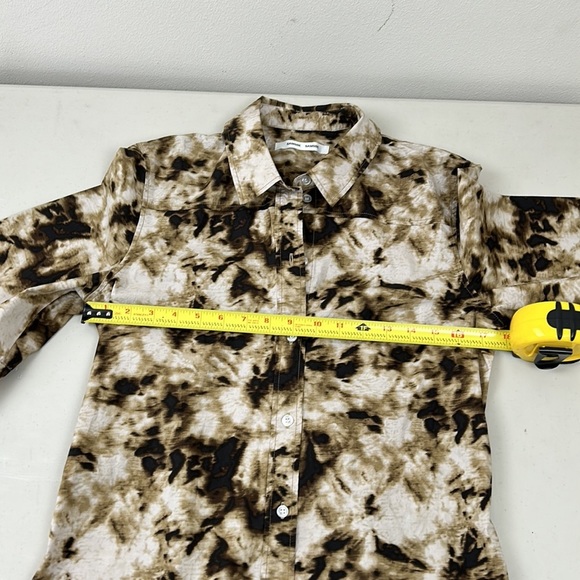 Samsoe Samsoe Demi short sleeved button up shirt dress in camo clay size Large - Picture 9 of 11
